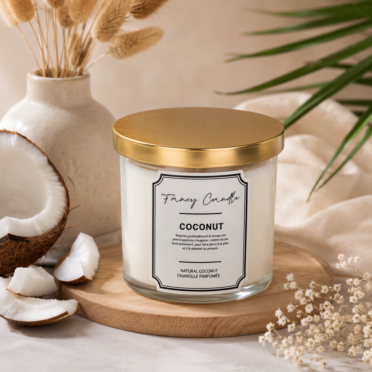 Bougie à la cire de soja - Coco